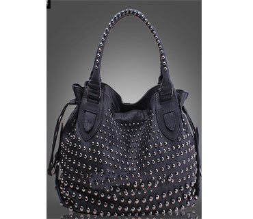 China fashion leather tote bag with studs(H80019)