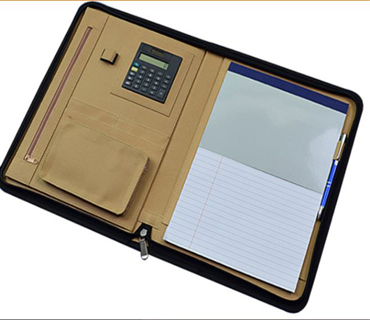 Offering high quality leather protfolio with calculator(S201