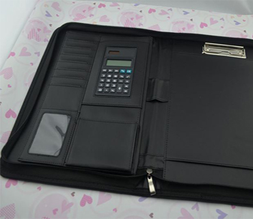 Offering leather portfolio with calculator online(S2012)