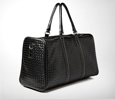 Pu leather weave big travel duffel bag ( H80203)