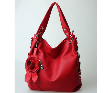 Fashion Pu leather handbag with flower ( H80259)
