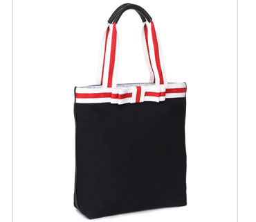 Fashion Cotton with leather Tote Bag (H80278)