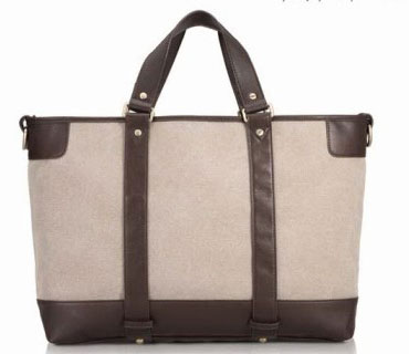 New Cow leather and cavans tote bag ( H80283)
