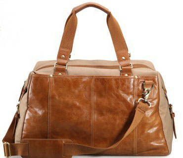 Fashion cow leather and cotton Satchel Bags (H80284)