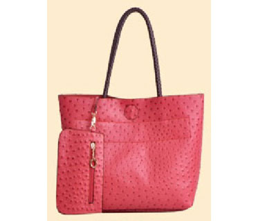 New Ostrich leather Tote bags with small pouch ( H80296)