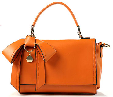 Orange color shoulder bag with bowknot ( H80316 )